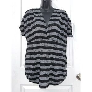 Vanity Gray & Black Striped top